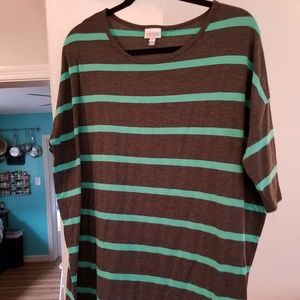 Lularoe Irma Large Gray and Turquoise